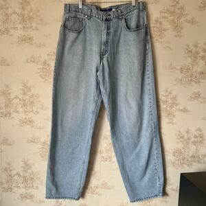 Vintage 90s Levi's SilverTab Baggy Jeans | Distressed | Light Wash | 36x34”